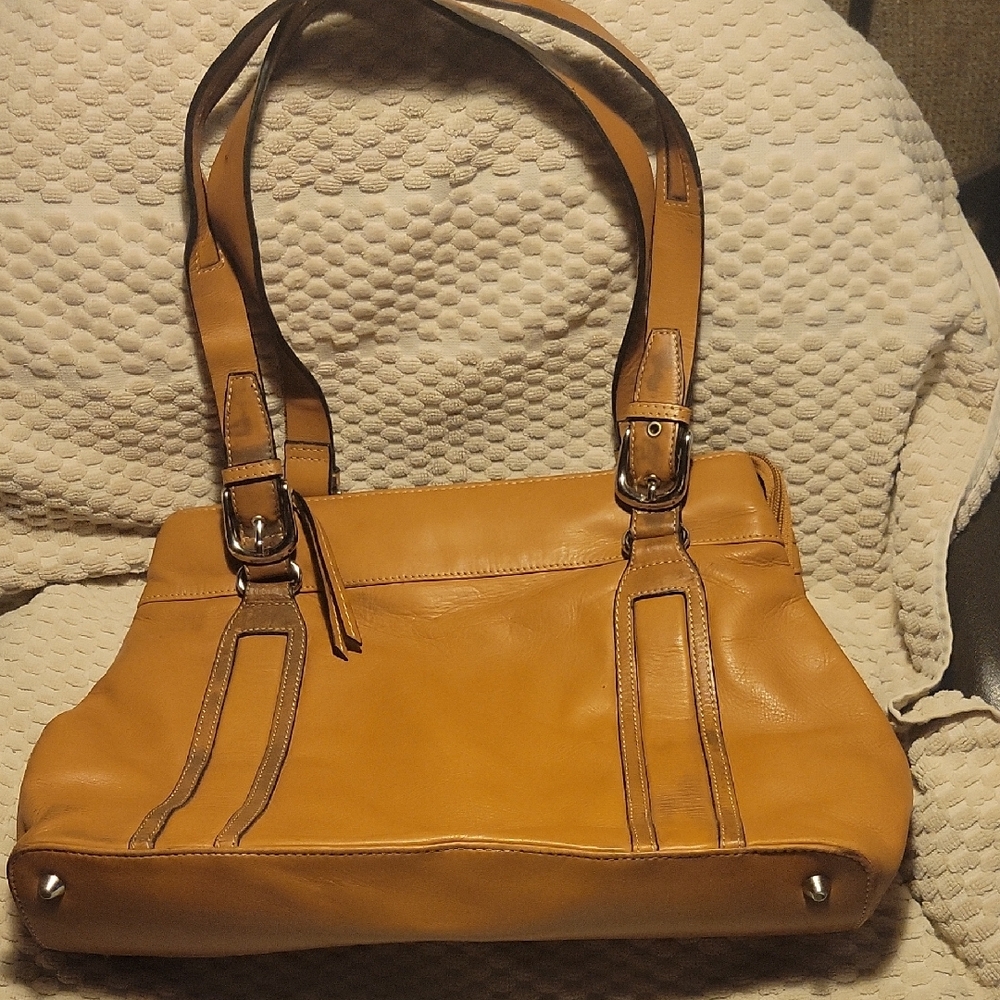 Franklin Covey Tan Leather Shoulder Bag